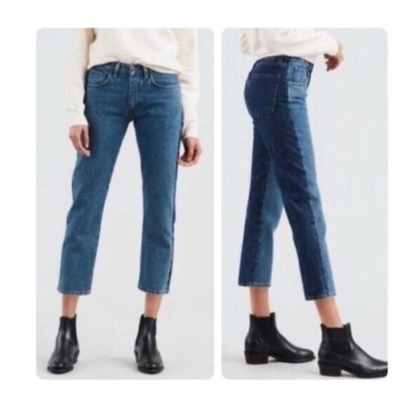 Levi’s Made & Crafted Slim Crop Jeans Cotton Blue Two Tone Denim Size 25 - Picture 2 of 10